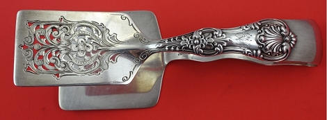 Asparagus Serving Tong / Sandwich tong  fancy  pierced  7 1/4